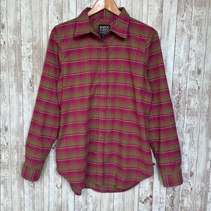 Burton Flannel Jacket sz Medium Women's Blitz DryRide Snap Front Sig Fit Pink